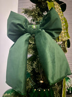 Emerald Suede Jeweled Bow: Small but Mighty