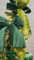 Emerald Suede Jeweled Bow: Small but Mighty